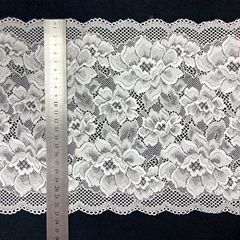 Elastic floral lace fabric round hole leaf large flower black and white nylon thread wrap bralette underwear clothing lace accessories
