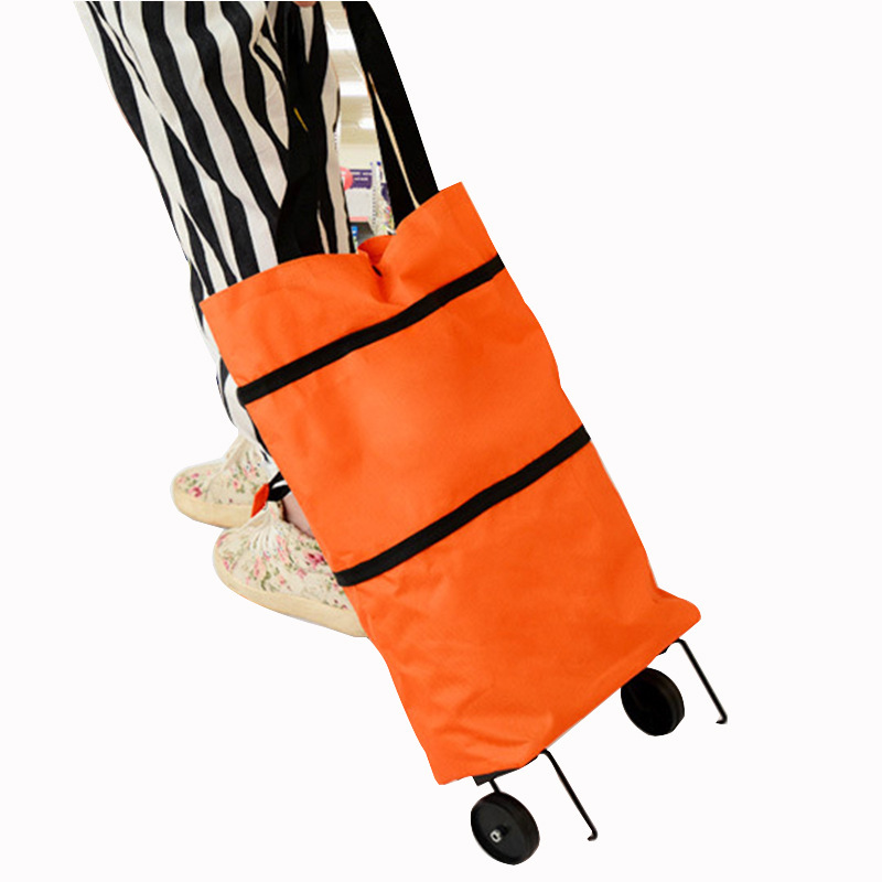 T plegable Portátil Bolsa de compras Oxford bolsa de tela de gran capacidad supermercado conveniente carrito de compras