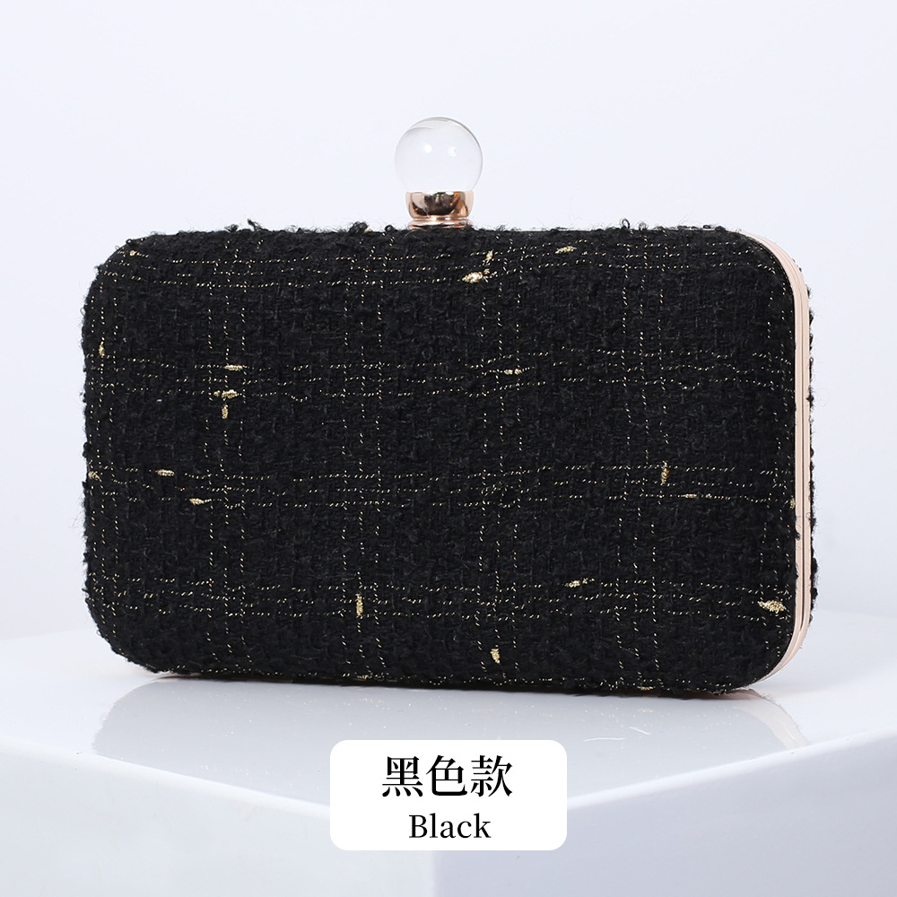 2023 nueva bolsa de banquete de Europa y América Chanel estilo bolso de noche tejido embrague bolso de noche de las mujeres transfronteriza