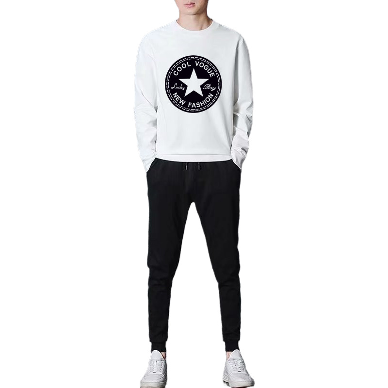 Traje casual delgado para hombre, estilo coreano, primavera y otoño, top de manga larga con estampado personalizado, nuevo estilo 2025