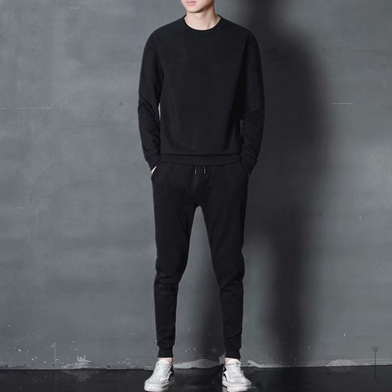 Traje casual delgado para hombre, estilo coreano, primavera y otoño, top de manga larga con estampado personalizado, nuevo estilo 2025