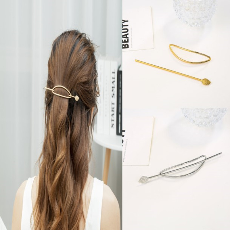 Moda europea y americana nueva brillante oval hueco horquilla aleación geométrica accesorios para el cabello Comercio exterior AliExpress rizador de pelo