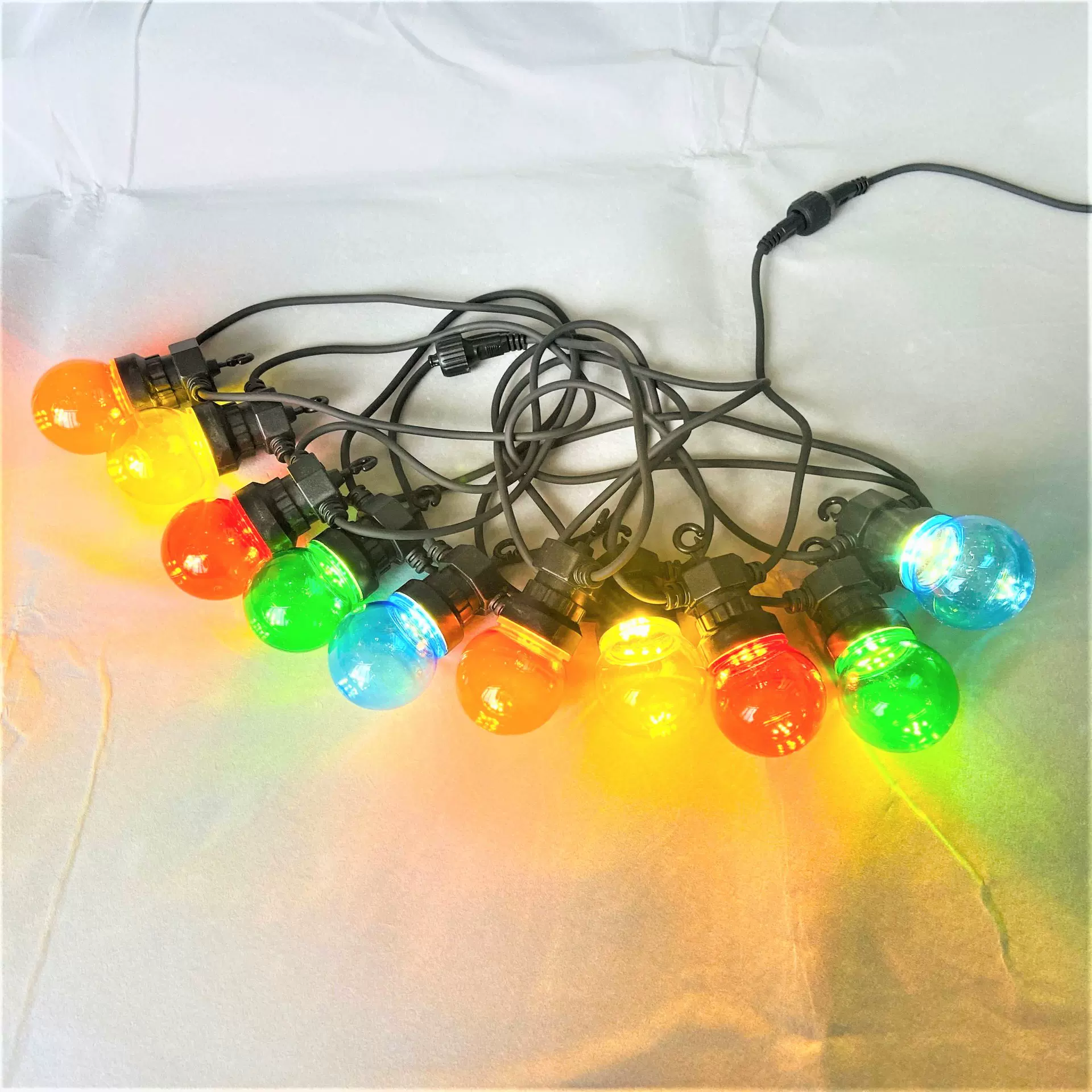 5米10灯头G50彩球灯泡红黄蓝绿球泡节日灯串LED装饰灯