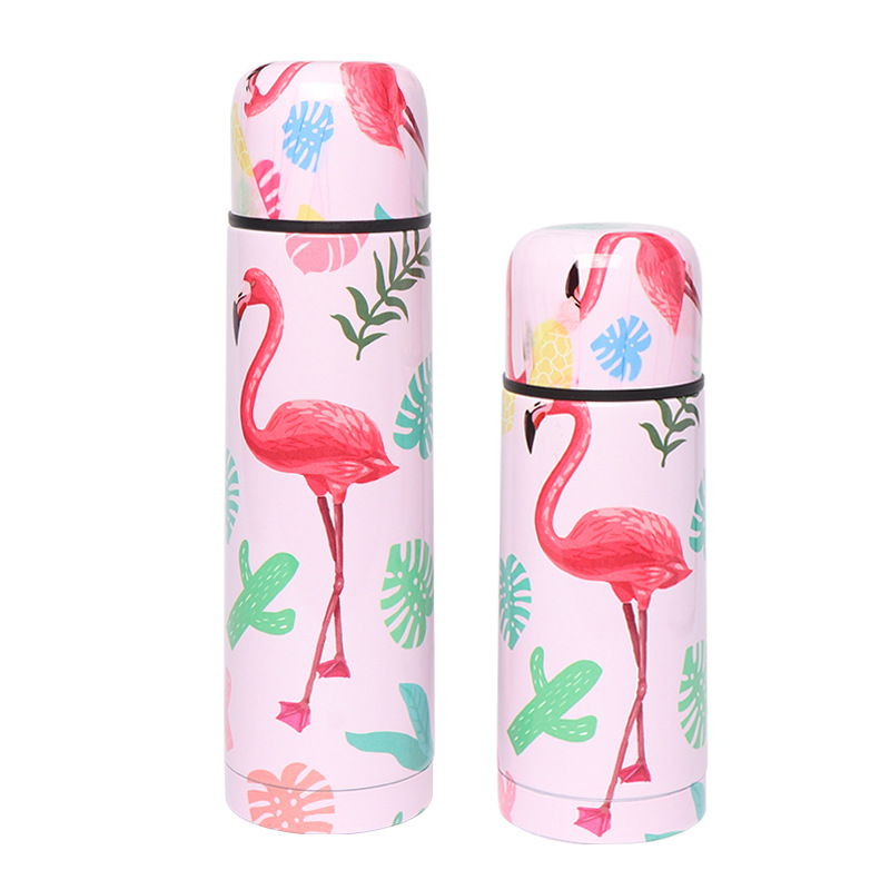 Flamingo bala ventosa 304 Acero inoxidable ventosa regalo de negocios moda logo impreso patrón