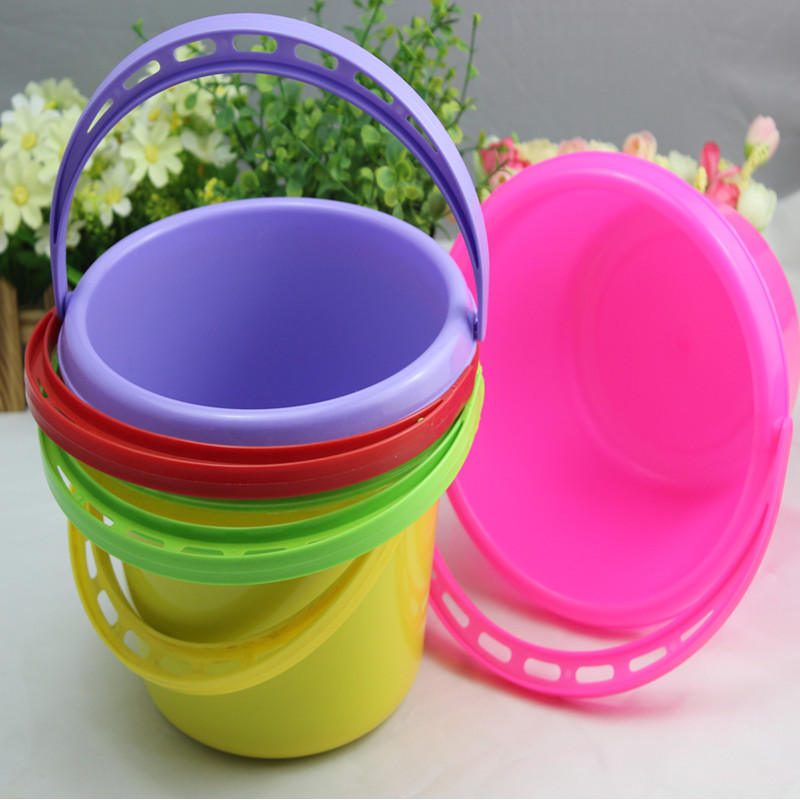 彩色手提塑料小水桶美术 美工桶涂料桶洗笔桶油漆桶垃圾桶（大号