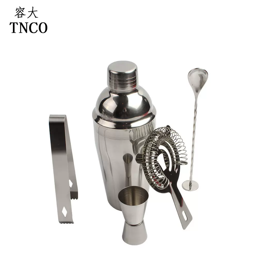 跨境热销调酒器套装 酒吧鸡尾酒调酒工具五件套 厂家直销