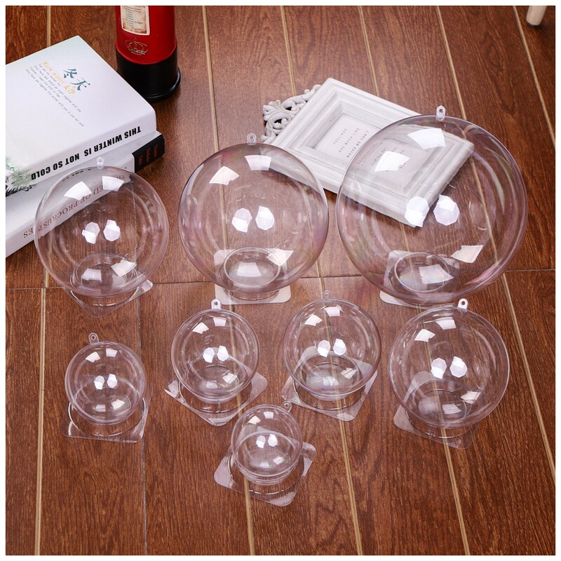 Plastic hollow ball high transparent ball Christmas ball wedding festival decoration ball eternal flower hanging ball creative acrylic ball
