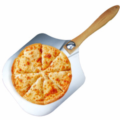 Baking tools foldable aluminum pizza spatula 12 inch wooden handle pizza transfer spatula large new cake pizza spatula