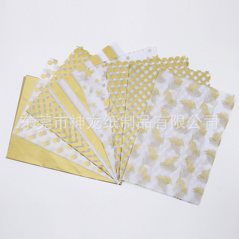 Papel de copia personalizada impresión de papel pera Tsue papel de regalo de Navidad serie oro caja de regalo de Navidad