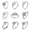 S925 sterling silver Austrian diamond ring eight -hearted eight -arrow stone luxury wedding wedding women's rings opening ring jewelry