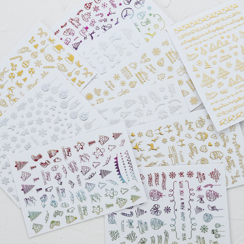 Holiday New Cross-border Nail Decals Explosions Christmas Stickers Nail Stickers Christmas Nail Stickers Christmas Decals