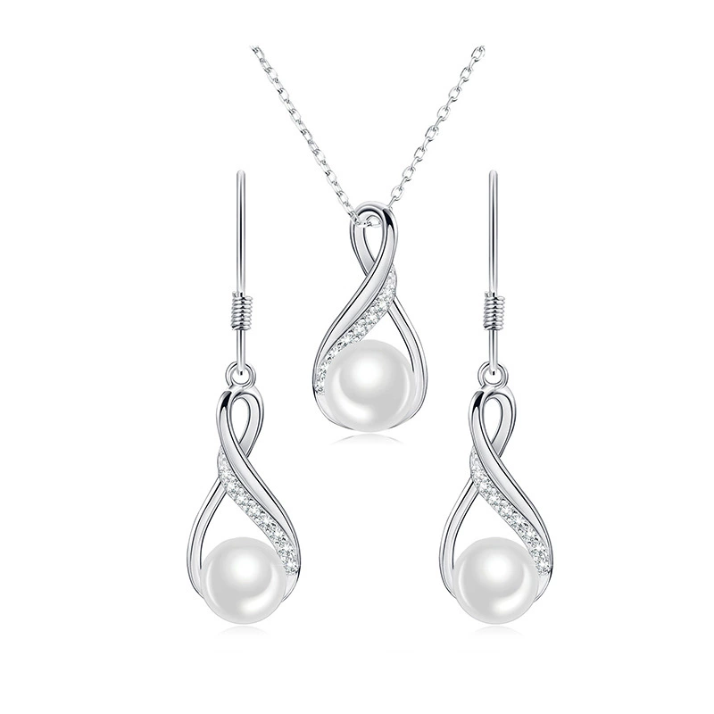 Серьги из жемчуга, колье, комплект, модная цепочка для ключницы, аксессуар, серебро 925 пробы, легкий люксовый стиль, опт