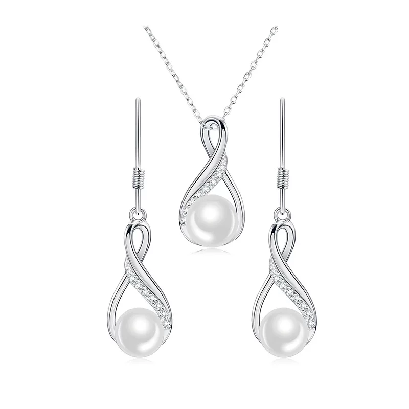 Серьги из жемчуга, колье, комплект, модная цепочка для ключницы, аксессуар, серебро 925 пробы, легкий люксовый стиль, опт