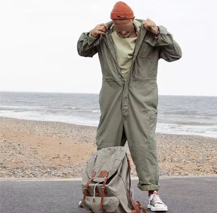 Multi-pocket Cargo Romper Men's Romper Loose Work Suit_voghion.com