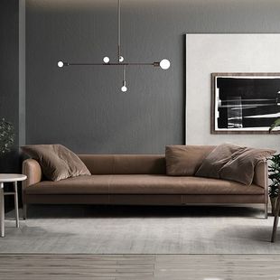 Упрощенное кожаное диван небольшая квартира, кожаная гостиная Norda Pache, кожаный диван -налок -угловой