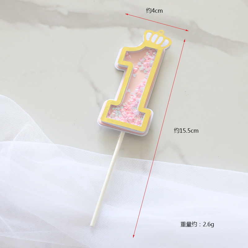 Fábrica directa pastel decoración creativa brillo rosa azul 0-9 Digital Cumpleaños pastel plug-in tarjeta de inserción de la torta