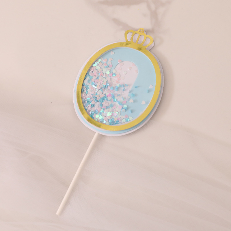 Fábrica directa pastel decoración creativa brillo rosa azul 0-9 Digital Cumpleaños pastel plug-in tarjeta de inserción de la torta