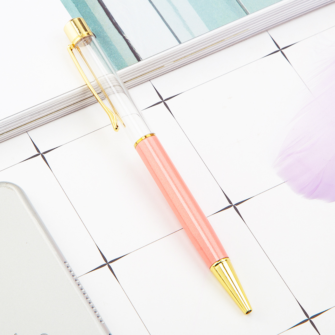 Diamante vacío tubo pluma fábrica al por mayor en stock cristal aceite pluma accesorios DIY superior con diamante vacío tubo bolígrafo