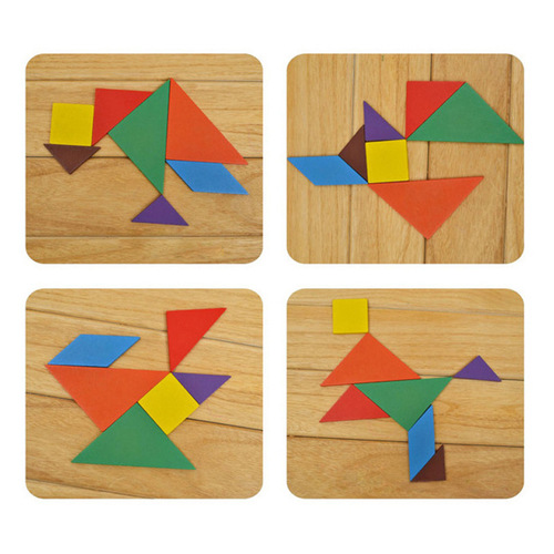 Intelligence Development Toy Colorful Small Tangram Puzzle Building Block Shape Recognition Assembly Floor Puzzle Game