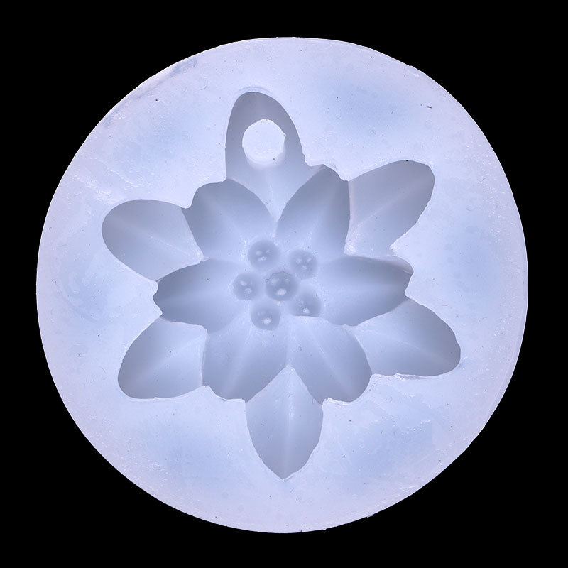 Flor molde de silicona con agujero aromaterapia yeso decoración colgante decorativo llavero accesorios molde de silicona en stock lot