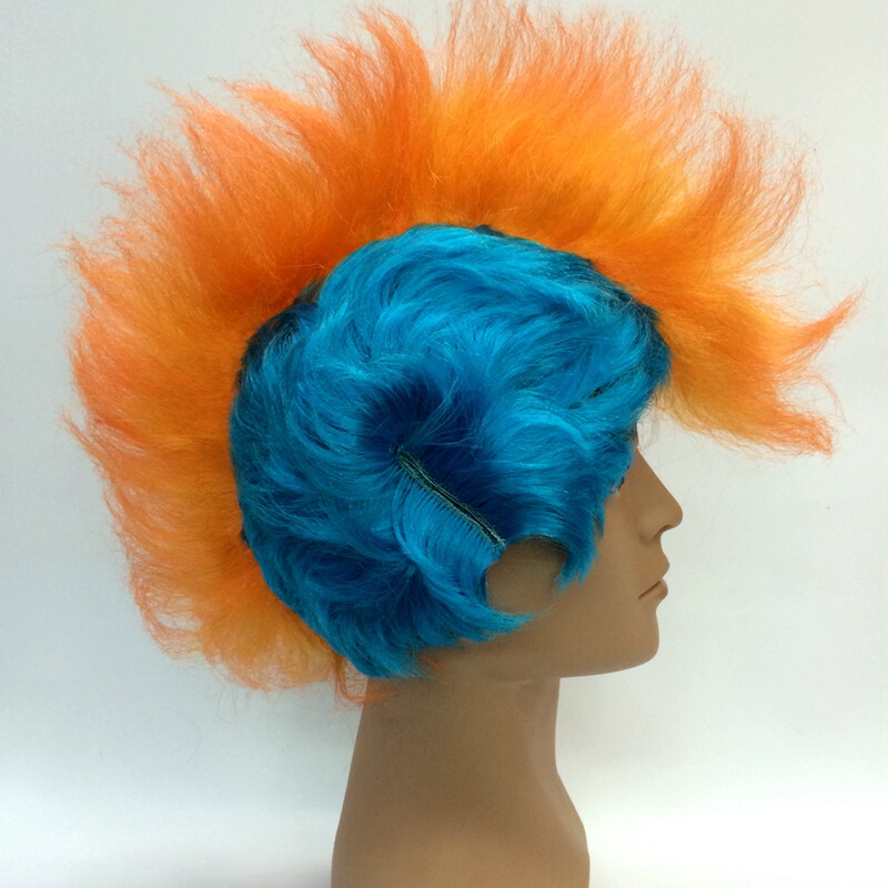cosplay wigs Halloween anime Superman vertical top foreign trade export wig hair cover Orange blue Yiwu made