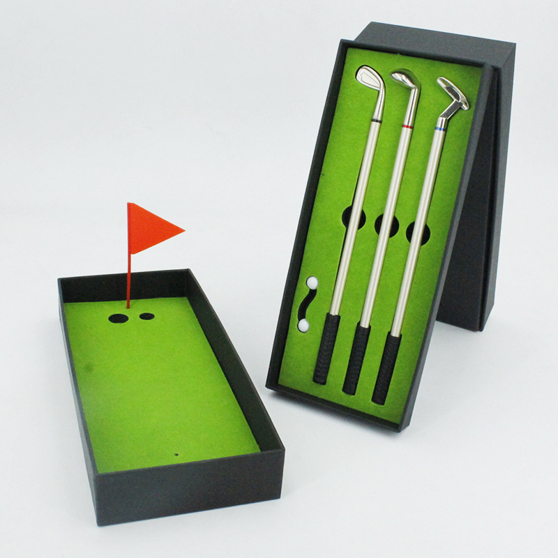 Cross-border Venta caliente Golf pluma de regalo de campo de práctica de simulación de caja de regalo pluma de Golf Club fuente de fábrica al por mayor