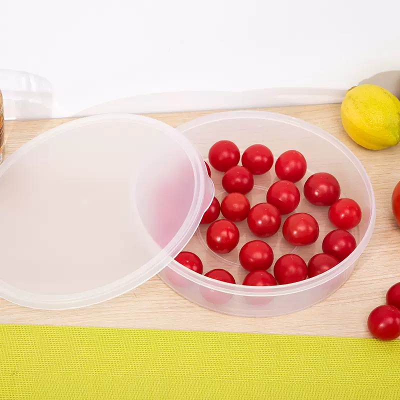 圆形储物盒收纳盒冷藏微波加厚透明密封防潮瓜子盘杂粮收纳保鲜盒