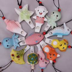 Zakka Animal Cartoon Whistle 12810 Puppy and Ceramic Animal Waterbird Whistles Hot Selling in Tourist Attractions, Schools