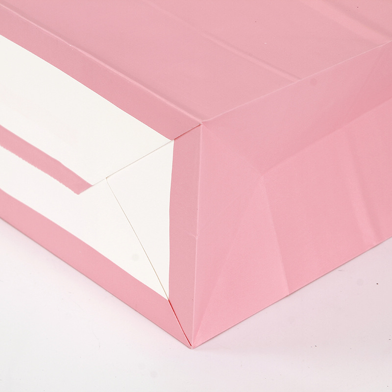 Marca bolsa de regalo rosa papel kraft bolsa de regalo de compras bolsa de joyería bolsa de embalaje ropa fabricante de bolsas de mano