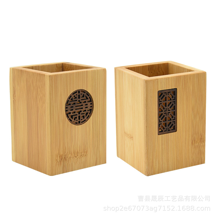 Portalápices de madera maciza de nogal, portalápices de escritorio para oficina, portalápices de madera maciza con almacenamiento hueco, simple.