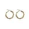 Golden metal earrings, 2020, simple and elegant design