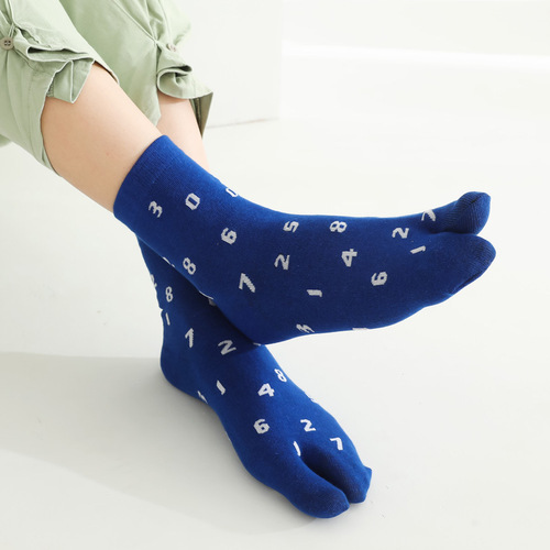 Two-finger socks, toe two-toe socks, winter mid-tube thick cotton socks, warm and sweat-absorbent cotton socks, 2-finger pig's trotters socks, horseshoes