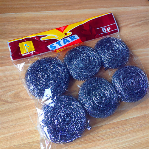 Household 6-pack large cleaning balls, non-slag stainless steel wire balls, daily necessities, kitchen supplies, pot brushes