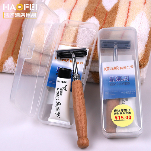 Business hotel star hotel supplies disposable razor manual double-layer stainless steel razor high-end