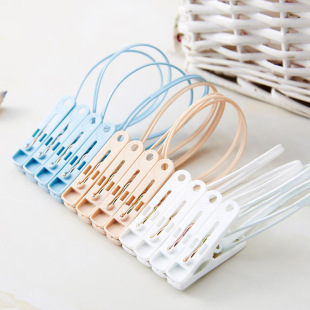Simple Plastic Strap Clothes Pin Outdoor Clothes Hanging Clip 12p Strong Cotton Quilt Clothes Hanging Clip Travel Portable Clip