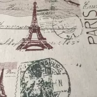 [Прямые поставки] Линян ткань конопля печать зелёный - напечатанный железная башня ручная работа DIY