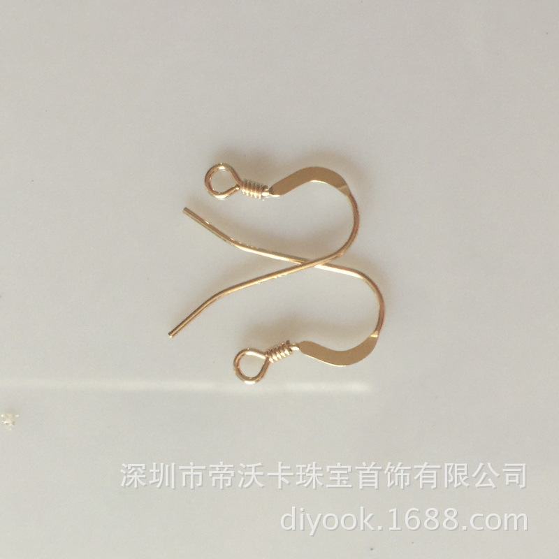 14k包金s耳フックフラットタイプ + コイルタイプアメリカ注金イヤリングdiy手作り部品シンプルで上品