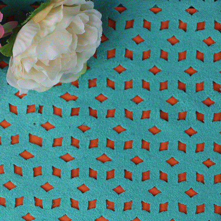 厂家直销 针织麂皮绒冲孔布YH0140四季服装家纺箱包鞋料面料批发