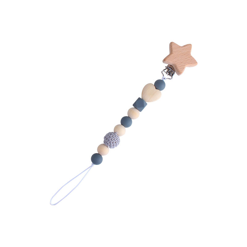 DIY sonajero de cinco puntas estrella juguete cuna cochecito coche colgando accesorios bebé chupete cadena mordedor juego molar