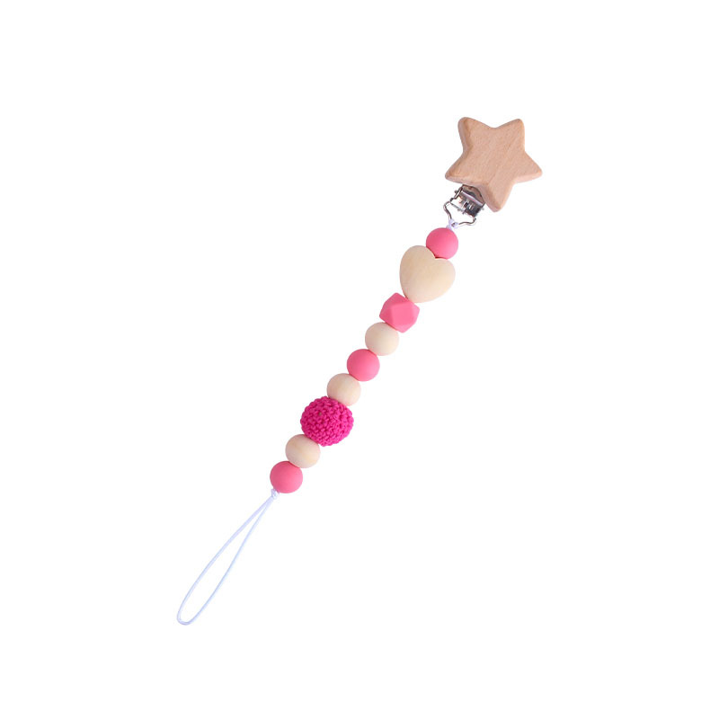 DIY sonajero de cinco puntas estrella juguete cuna cochecito coche colgando accesorios bebé chupete cadena mordedor juego molar