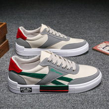 新款男鞋男士帆布鞋ins超火帅气休闲板鞋男青少年运动跑步鞋子男