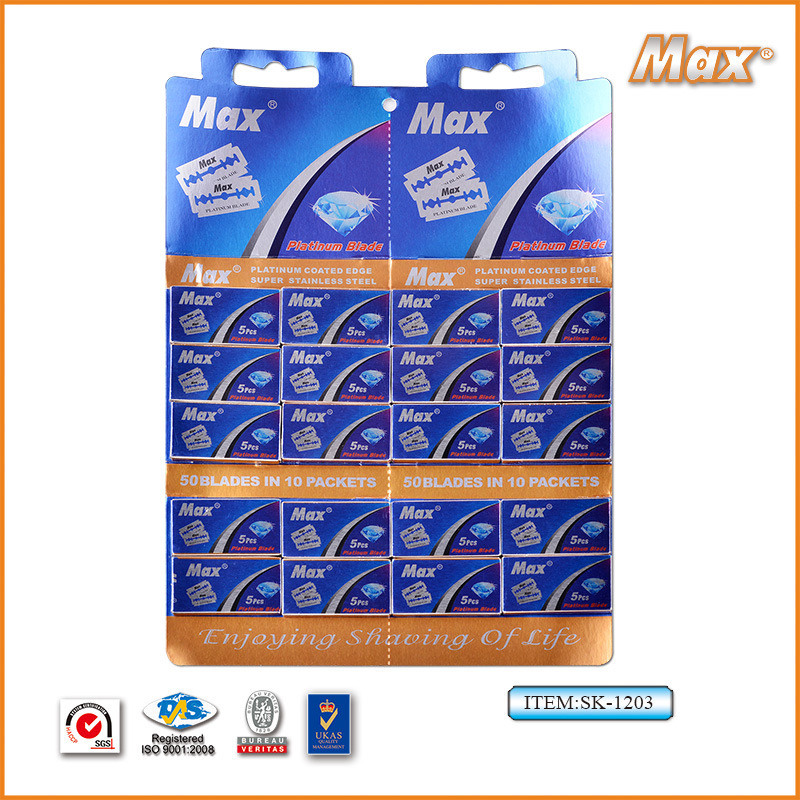 Max Manufacturer Spot Swedish Stainless Steel Double-Sided Blade Old-Fashioned Razor Shaving Beauty Hairdressing Double-Sided Blade