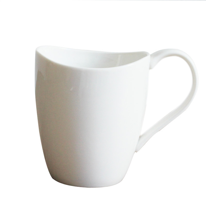 クリエイティブギフト肥厚純白セラミックウォーターカップコーヒードリンクマグオフィスカップハンドル卸売|undefined