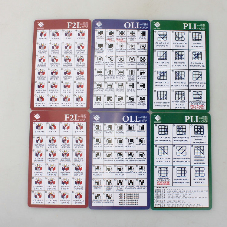 Ladder color Rubik's Cube quick twist CFOP formula card F2OLLPLL formula set PVC material waterproof strength is good