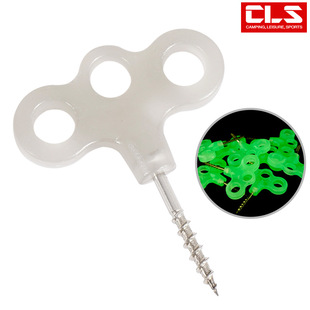 Outdoor Luminous Deck Nails Three-Eye Screws Camping Stainless Steel Ground Nails Threaded Tent Windproof Rope Fixed Nails