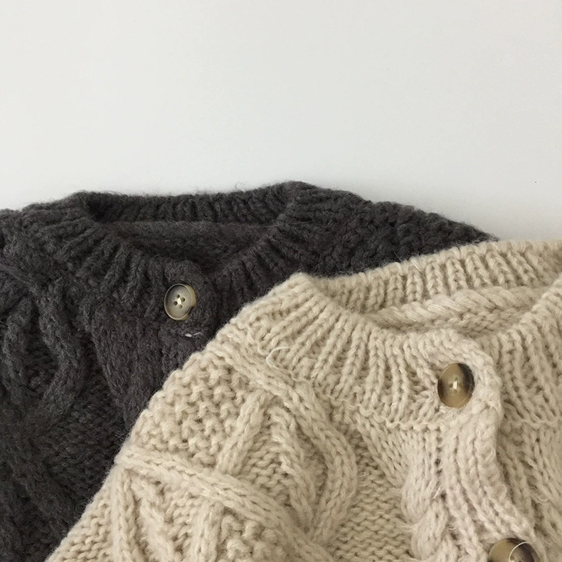 Детский кардиган-поджак с длинным рукавом (MTinyQueen) с вязаным по типу cable-knit, защита от солнца, корейский стиль, 80–130 см