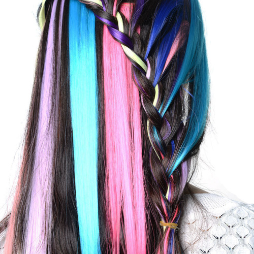 Colored hair piece hanging ear dyed colored wig piece straight hair extension piece wig female color hair extension piece gradient hair extension piece