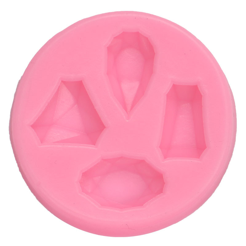 Simulación diamante semicírculo gema forma fondant molde de silicona decoración la torta chocolate para hornear