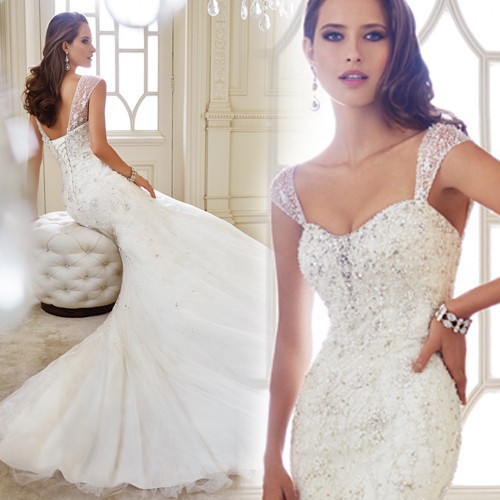 Bridal Wedding Dress Backless Bride Shoulder Fishtail Slim Silk Tail Slimming Look Korean Style Wedding Dress 2025 New Style