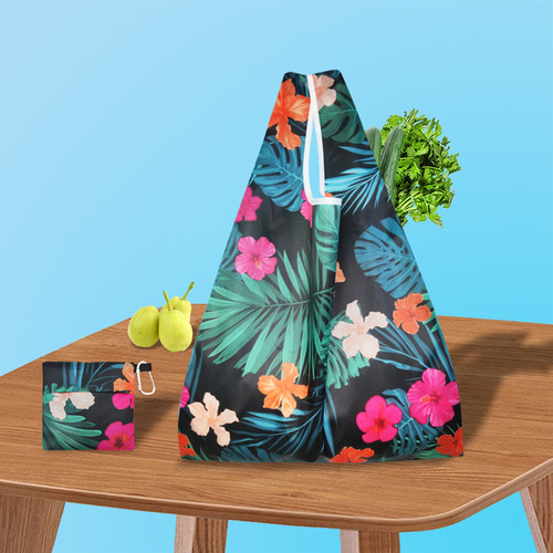 2020 New Foldable Shopping Bag with Encrypted Polyester Material, Foldable Metal Hook Handbag